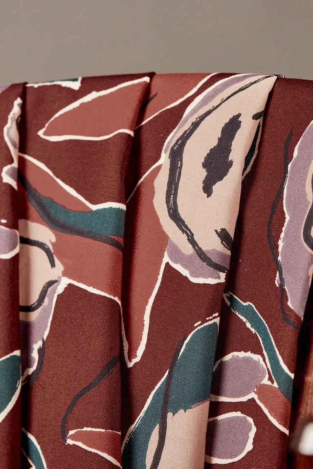 atelier-brunette-tissu-peony-rust-viscose-ecovero-imprim-e image 1