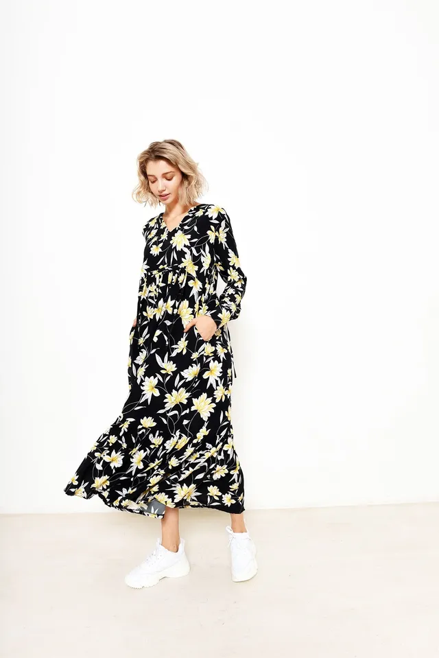 fibre-mood-pola-patron-de-couture-robe-longue-ample-taille-empire-volants image 1