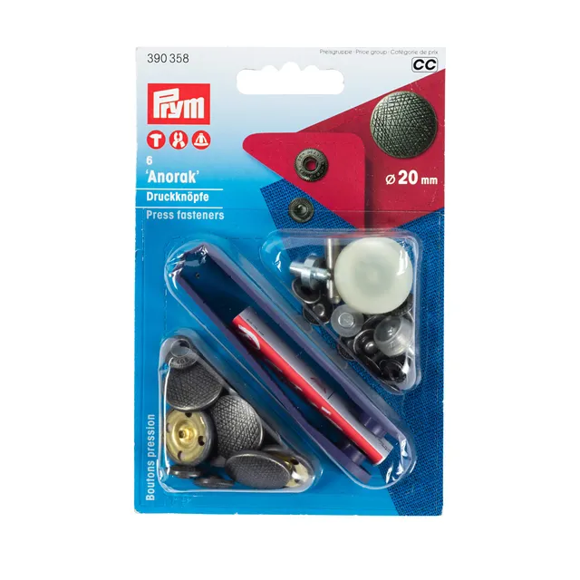 prym-390358-boutons-pression-sans-couture-anorak-spirit-20-mm-vieil-argent image 1