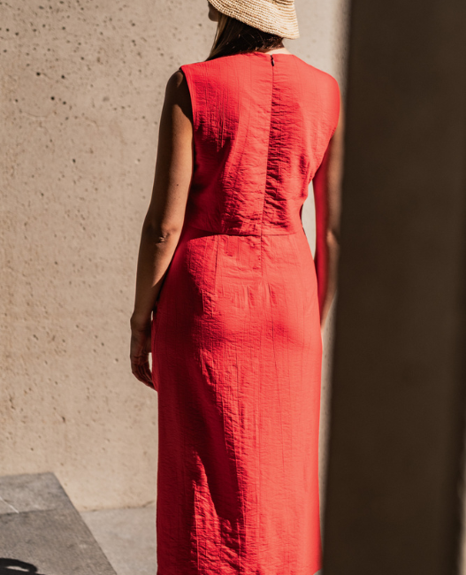 fibre-mood-muriel-patron-de-couture-robe-midi-ajust-e-fronces-ruban image 3
