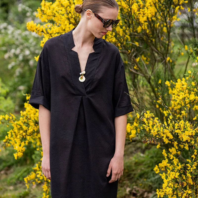 fibre-mood-christine-robe-patron-de-couture-robe-kaftan-col-polo-3-longueurs image 1