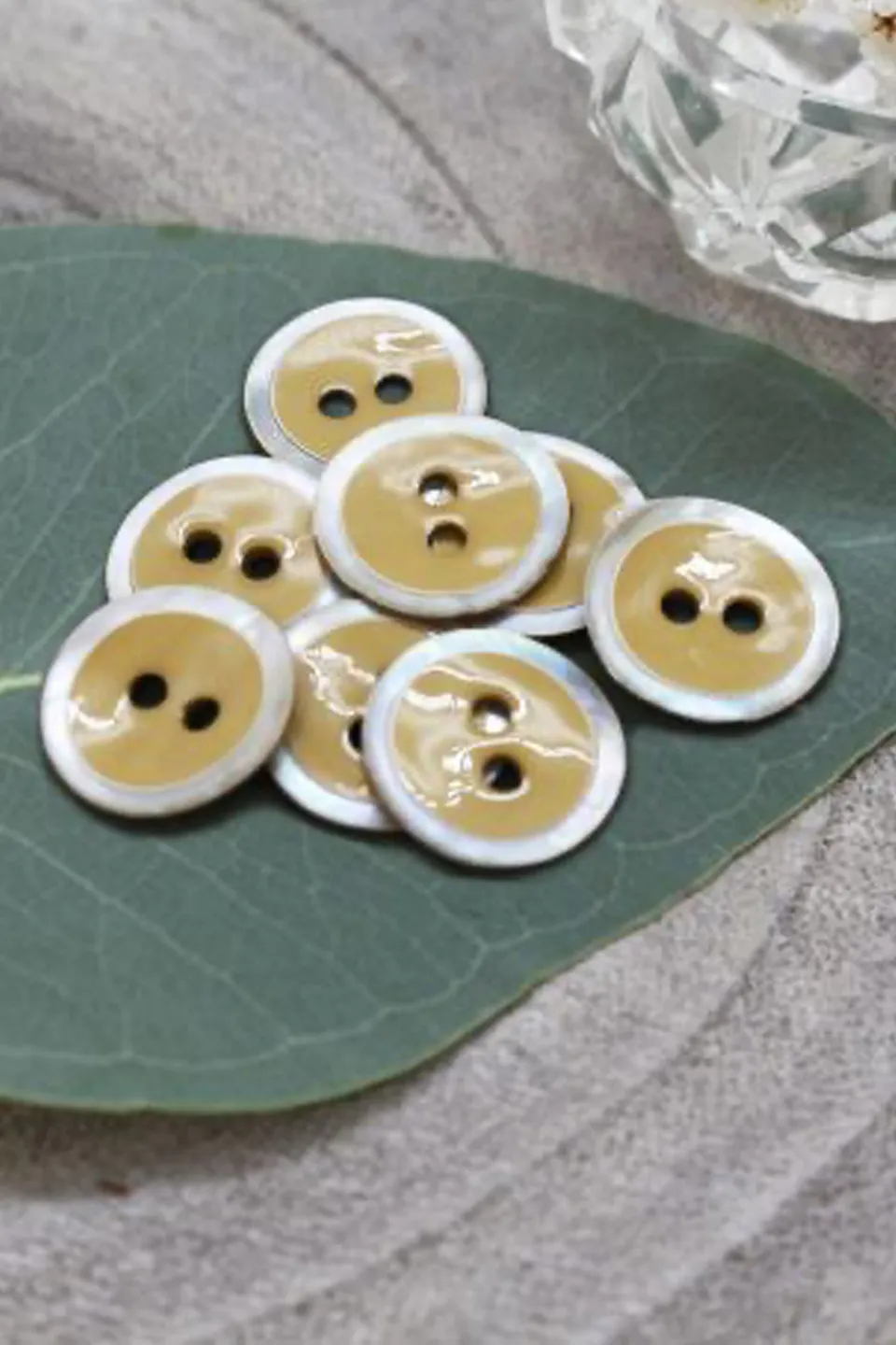 atelier-brunette-boutons-halo-mustard-x10-boutons-nacre-couture image 1
