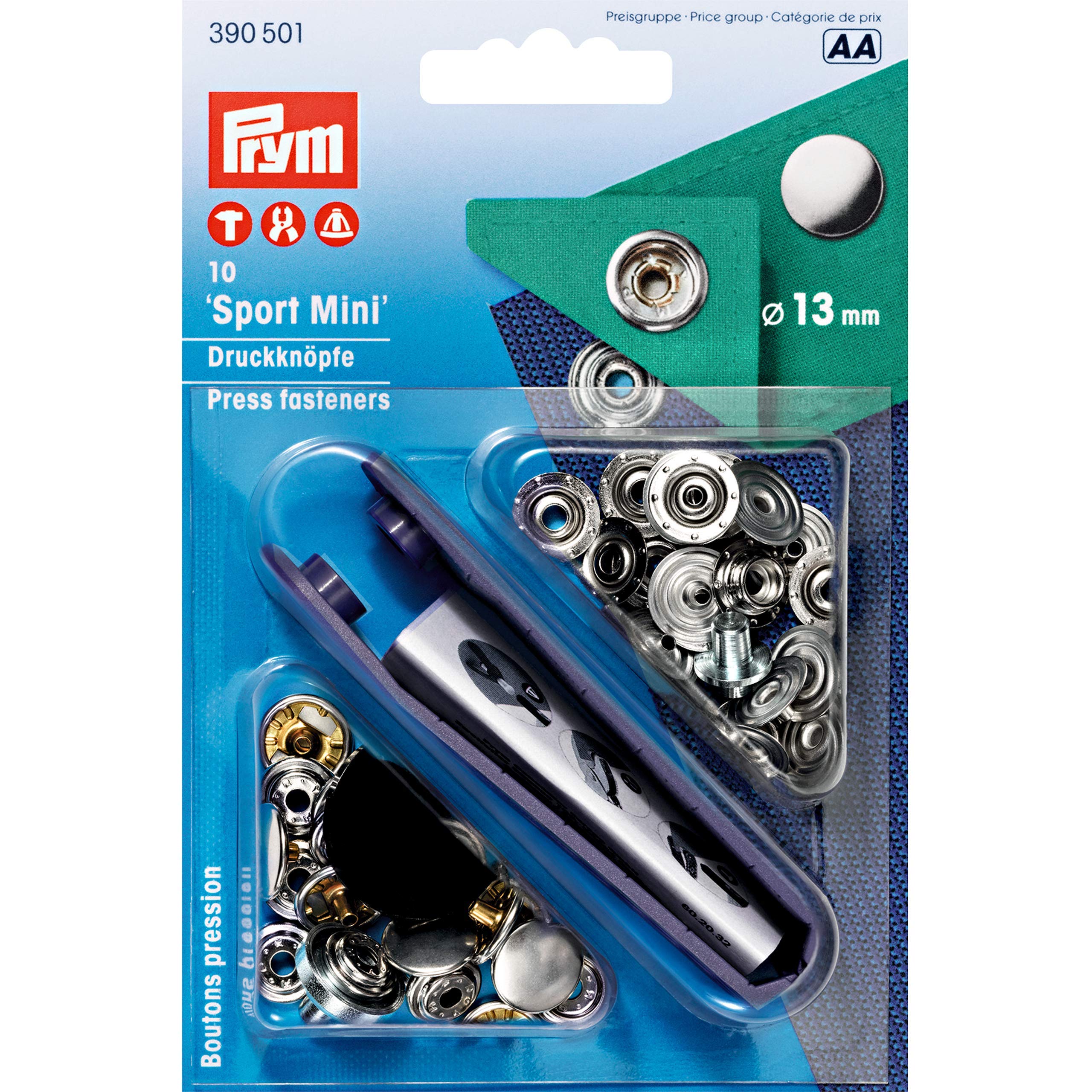 prym-sport-mini-bouton-pression-13-mm-argent-fermeture-pour-tissus-lourds image 1