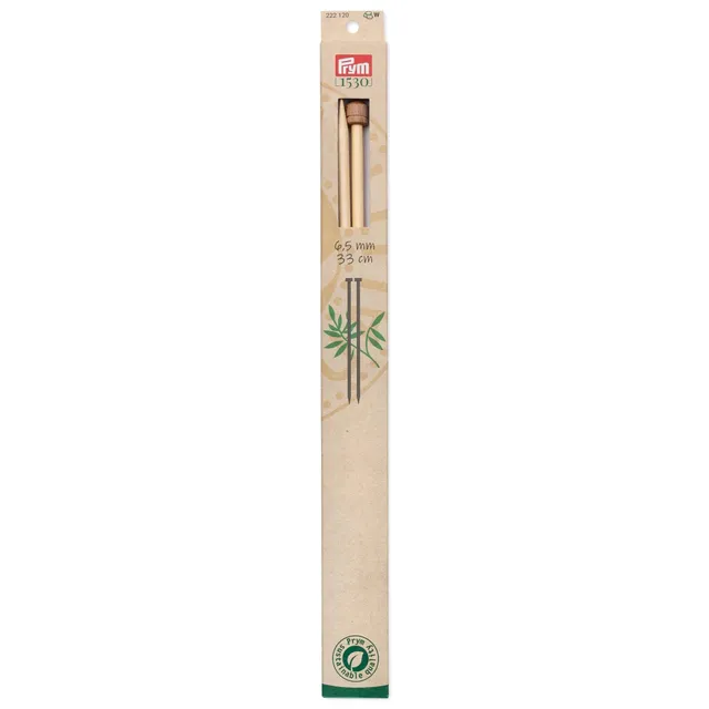prym-1530-aiguille-tricoter-pointe-unique-bambou-33-cm-6-50-mm-naturel image 1