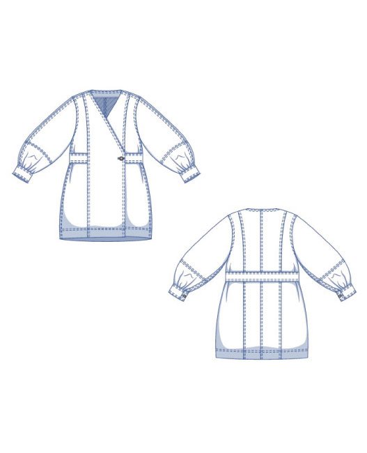 fibre-mood-wisteria-robe-portefeuille-patron-de-couture-manches-volumineuses-xs- image 6
