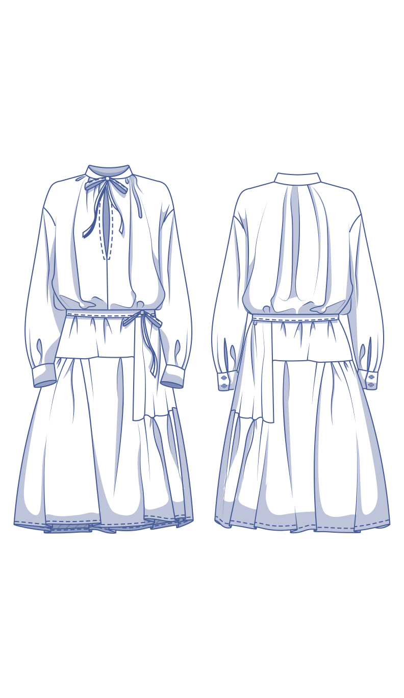fibre-mood-zafira-robe-patron-de-couture-robe-longue-fronc-e-tunnel image 3