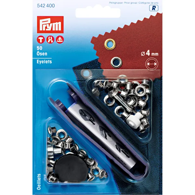 prym-oeillets-4-mm-argent-s-avec-outil-de-pose image 1