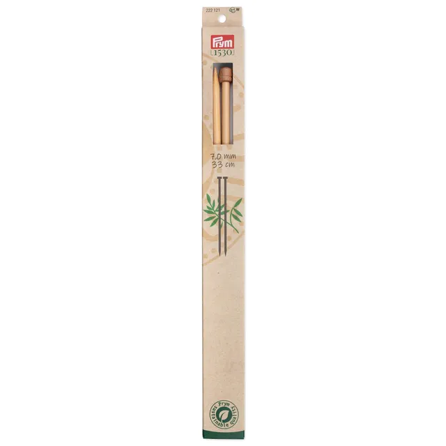 prym-1530-aiguilles-droites-tricoter-en-bambou-33-cm-7-00-mm-naturel image 1