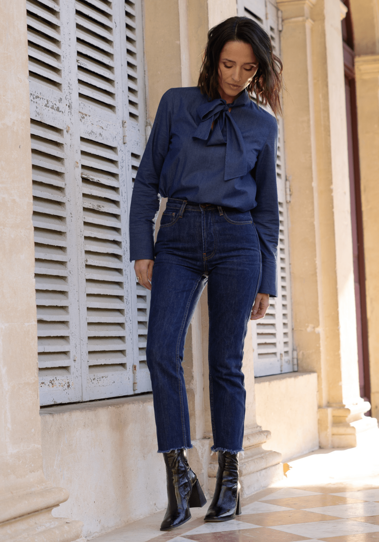 maison-fauve-tissu-jean-denim-l-ger-macadam-100-coton-au-10-cm image 3