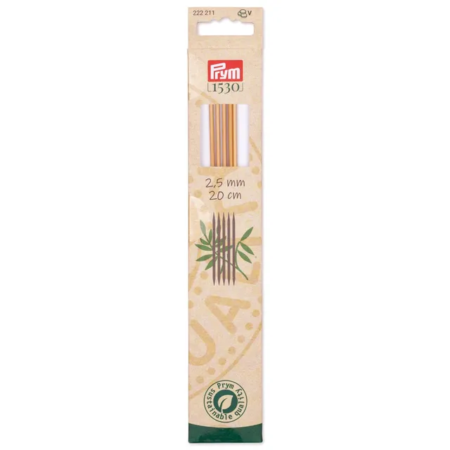 prym-222211-aiguilles-double-pointe-bambou-20-cm-2-50-mm image 1