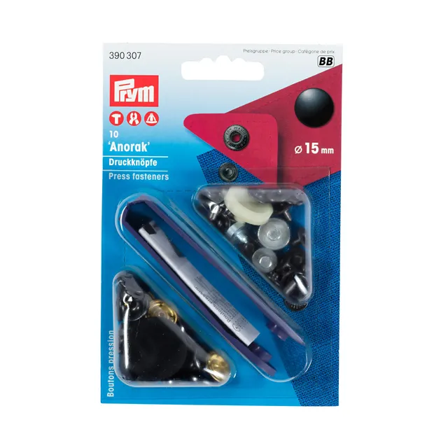prym-boutons-pression-anorak-laqu-s-noirs-15-mm-en-laiton image 1