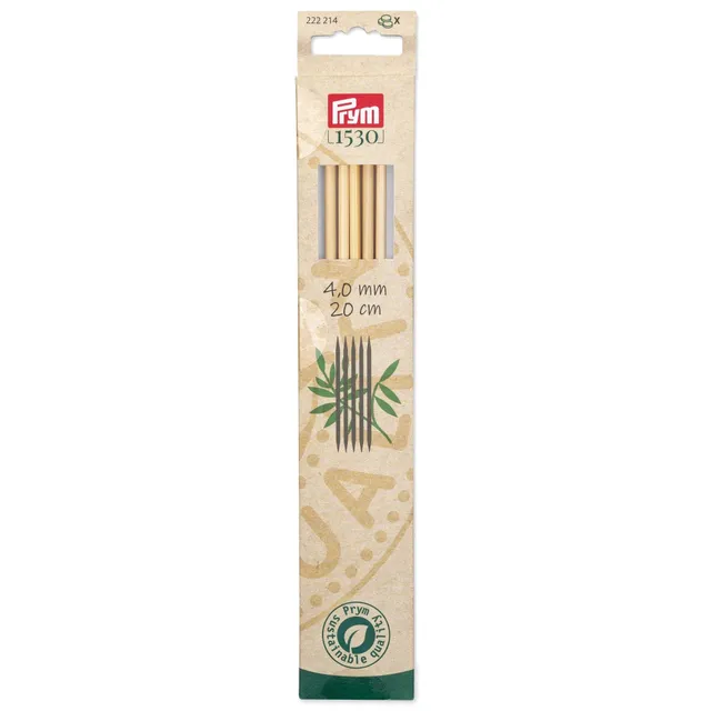 prym-222214-aiguilles-tricoter-2-pointes-bambou-20-cm-4-00-mm image 1
