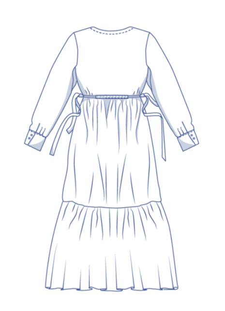 fibre-mood-pola-patron-de-couture-robe-longue-ample-taille-empire-volants image 6