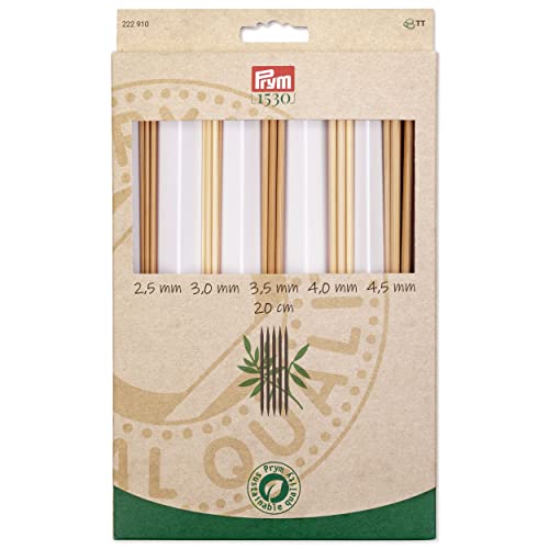 prym-1530-222910-jeu-5-aiguilles-double-pointe-bambou-20-cm-2-5-4-5-mm image 4