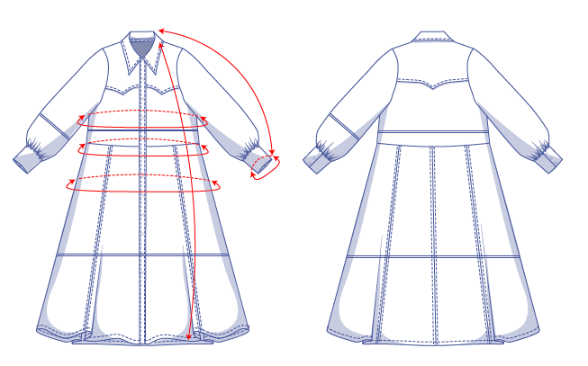 fibre-mood-ivory-robe-patron-de-couture-robe-chemisier-western-ceinture image 7