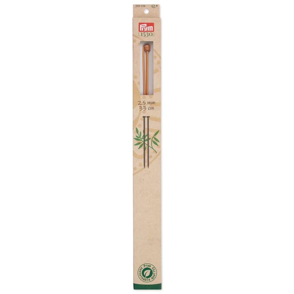 prym-1530-aiguille-tricoter-pointe-unique-bambou-33-cm-2-50-mm-naturel image 1