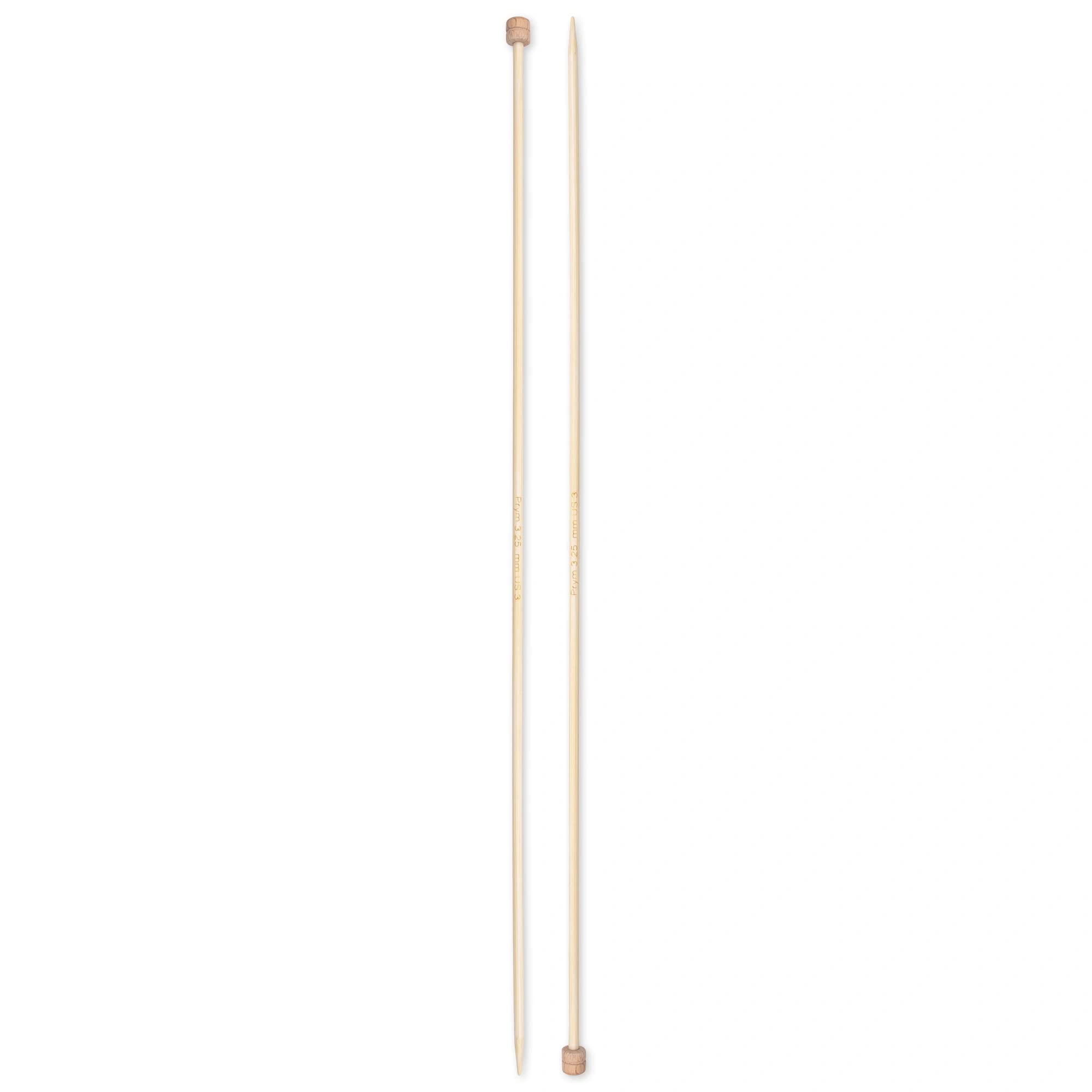 prym-aiguilles-tricoter-simple-pointe-en-bambou-33-cm-3-25-mm-naturel image 2