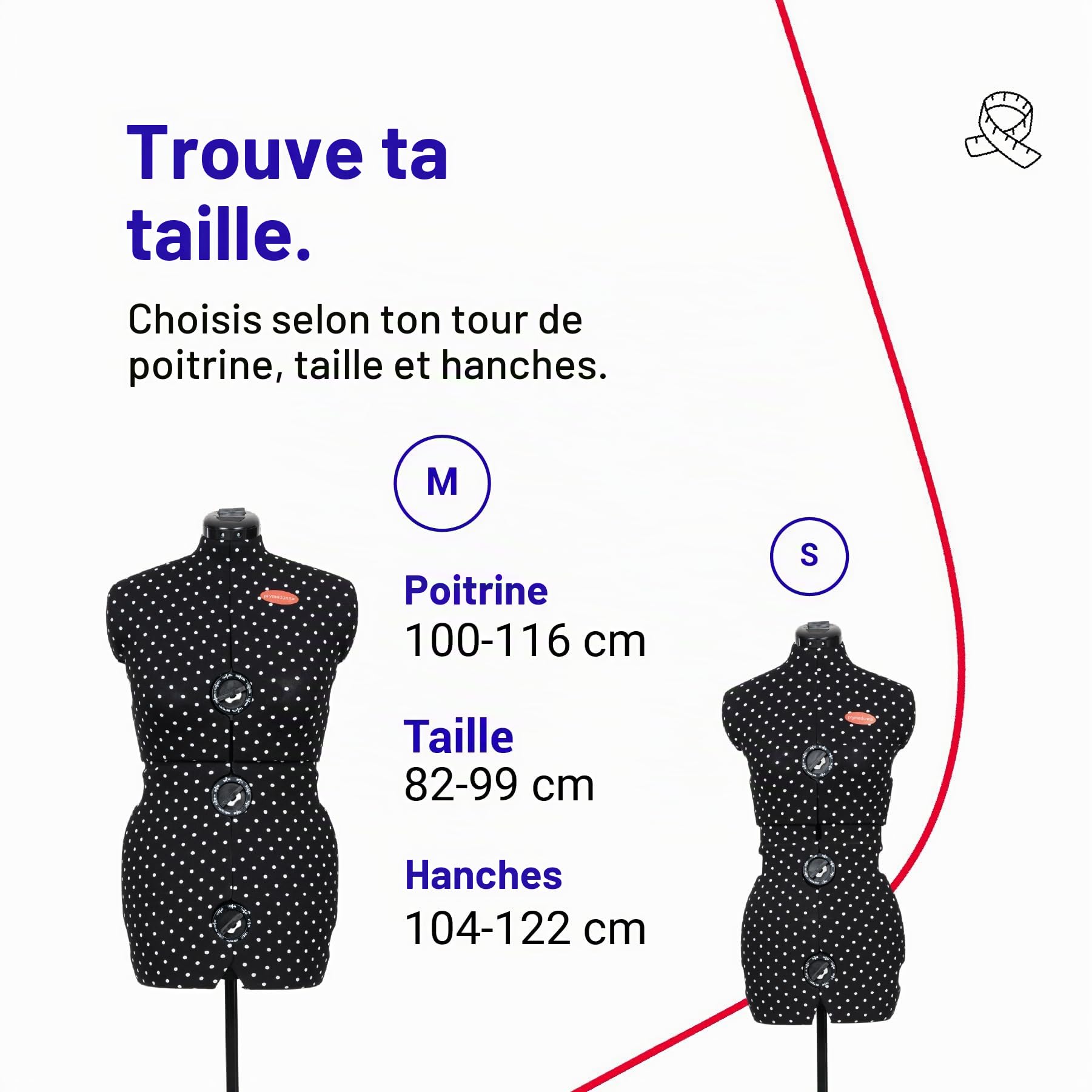 prym-prymadonna-buste-de-couture-pois-noir-blanc-taille-m-42-48 image 3