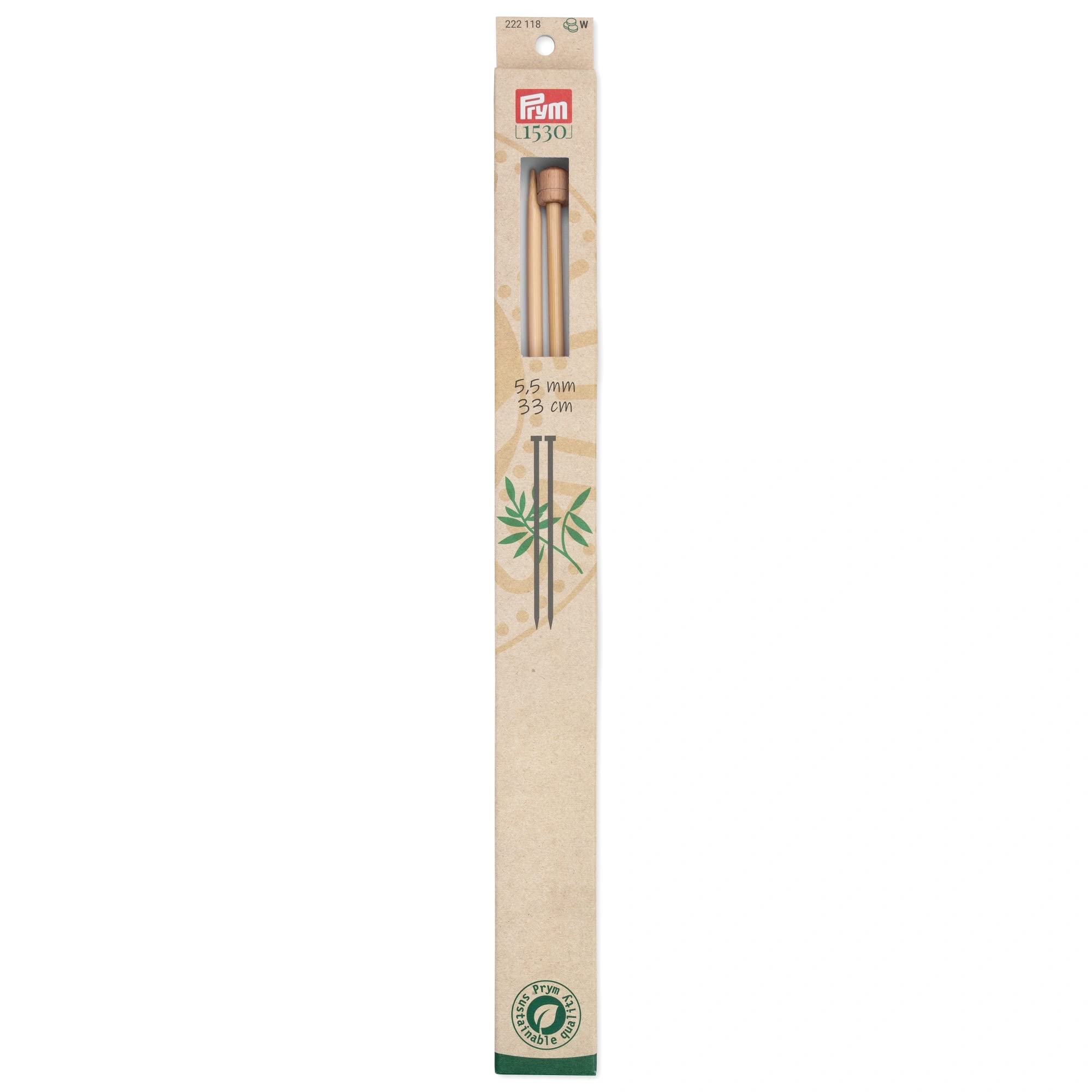 prym-1530-aiguille-tricoter-pointe-unique-bambou-33-cm-5-50-mm-naturel image 1