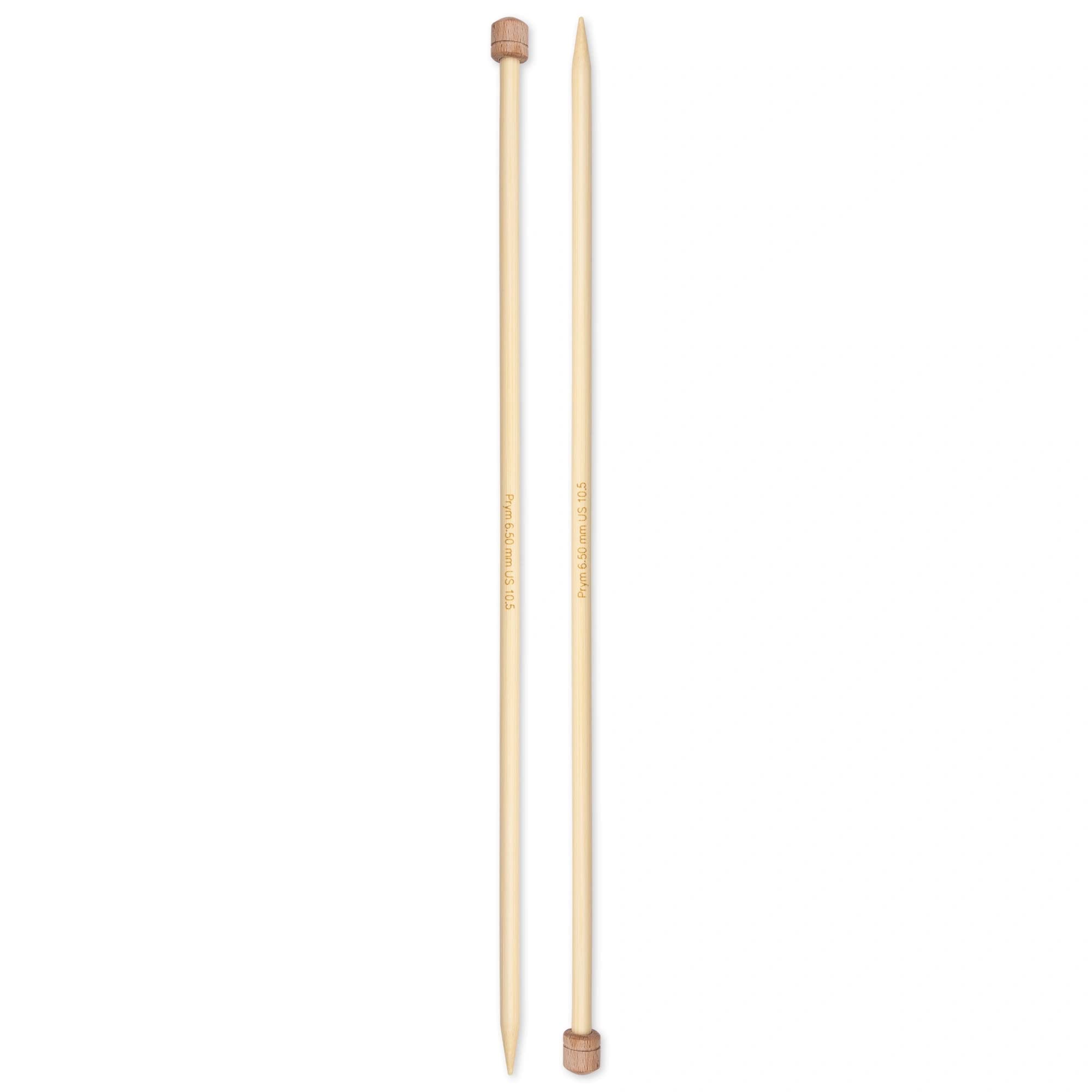 prym-1530-aiguille-tricoter-pointe-unique-bambou-33-cm-6-50-mm-naturel image 2