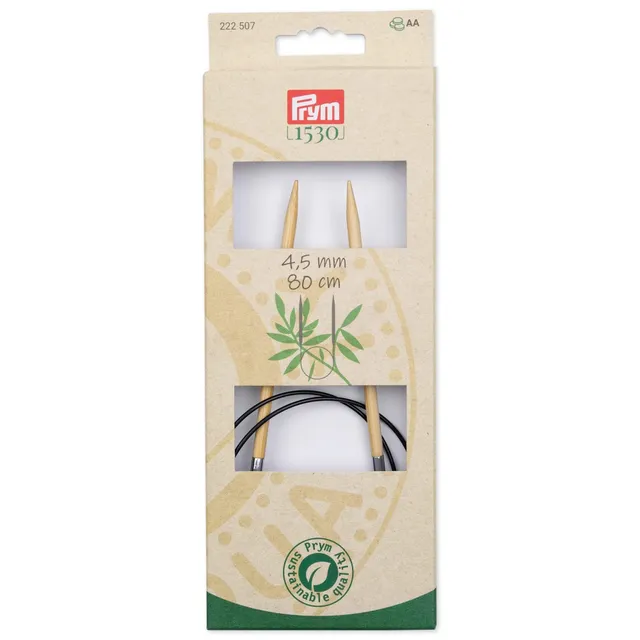 prym-aiguilles-tricoter-circulaires-bambou-naturel-pointes-effil-es image 1