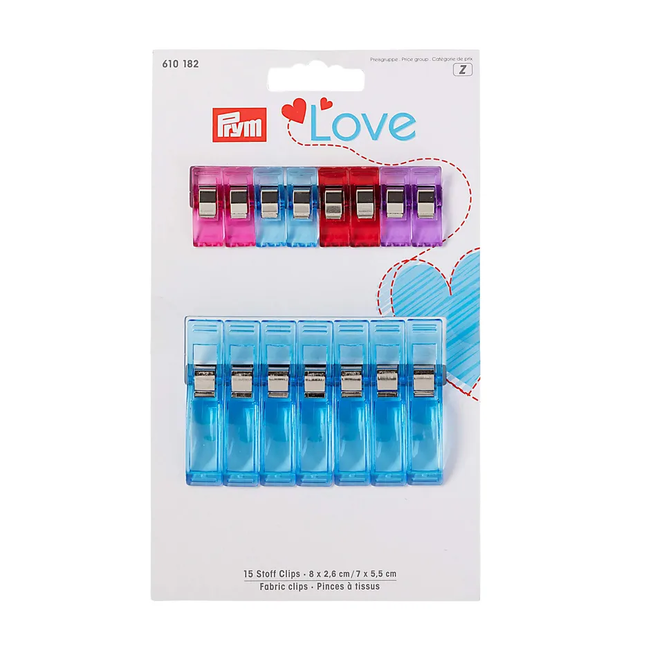 prym-love-clips-tissu-lot-de-15-pinces-tissu-2-tailles-2-6-cm-et-5-5-cm image 1