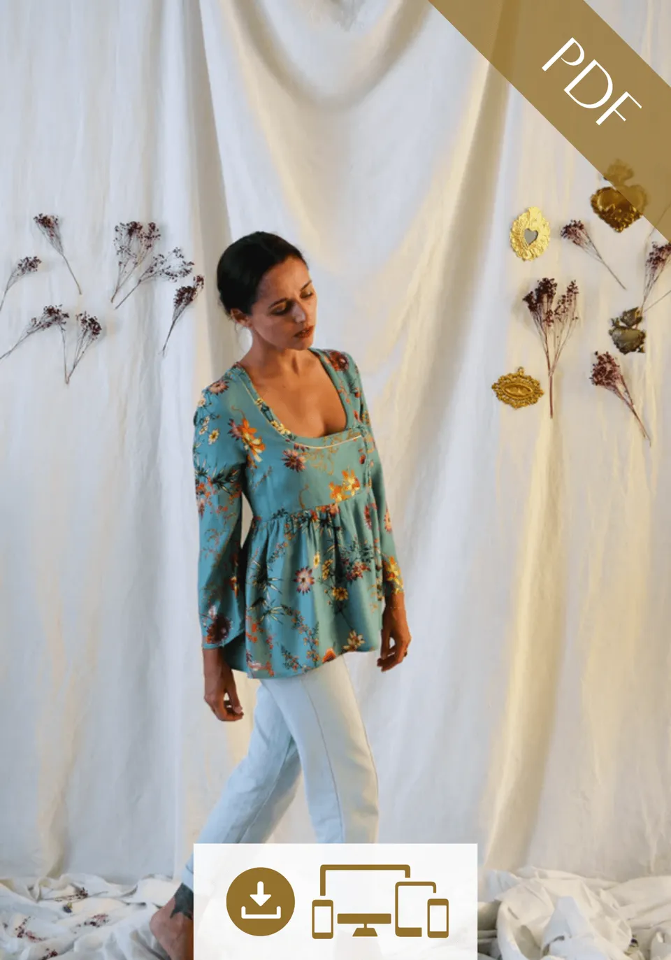 maison-fauve-sybil-patron-couture-robe-et-blouse-encolure-carr-e-pdf-femme image 1