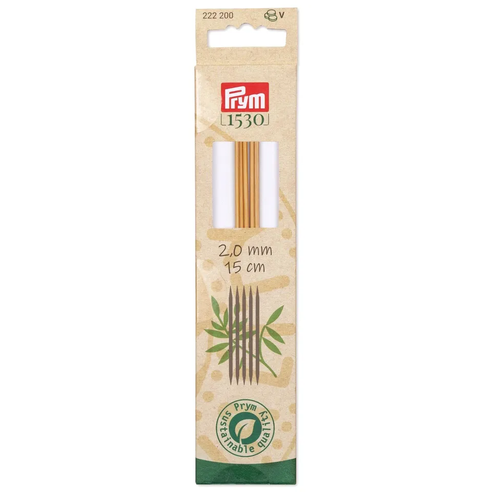 prym-aiguilles-double-pointes-bambou-naturel-set-de-5-pi-ces image 1