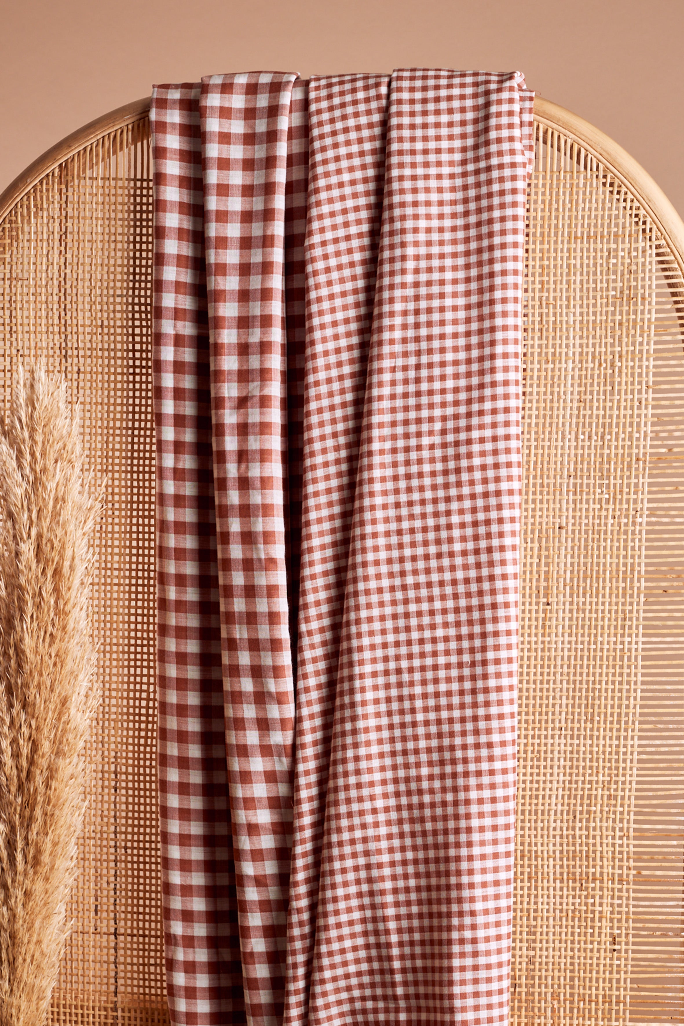 atelier-brunette-tissu-vichy-off-white-chestnut-coton image 1