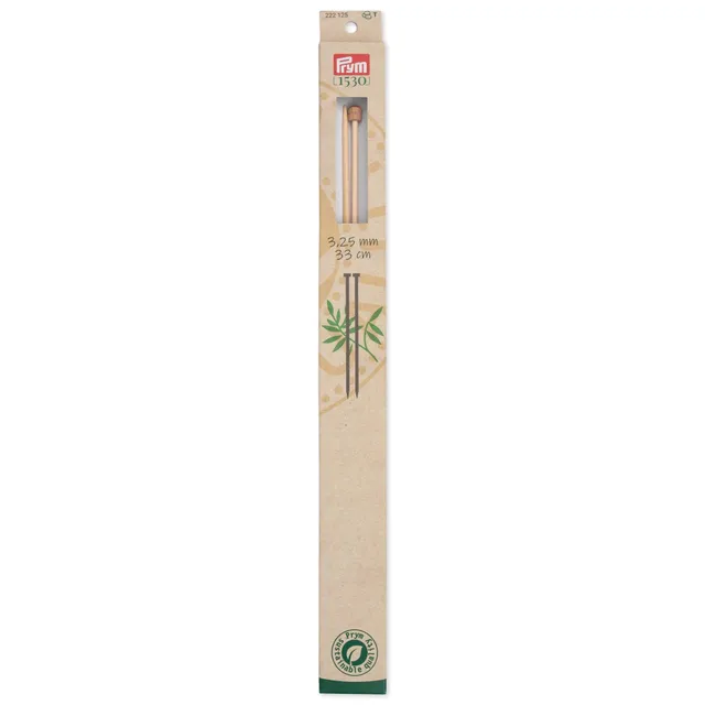 prym-aiguilles-tricoter-simple-pointe-en-bambou-33-cm-3-25-mm-naturel image 1