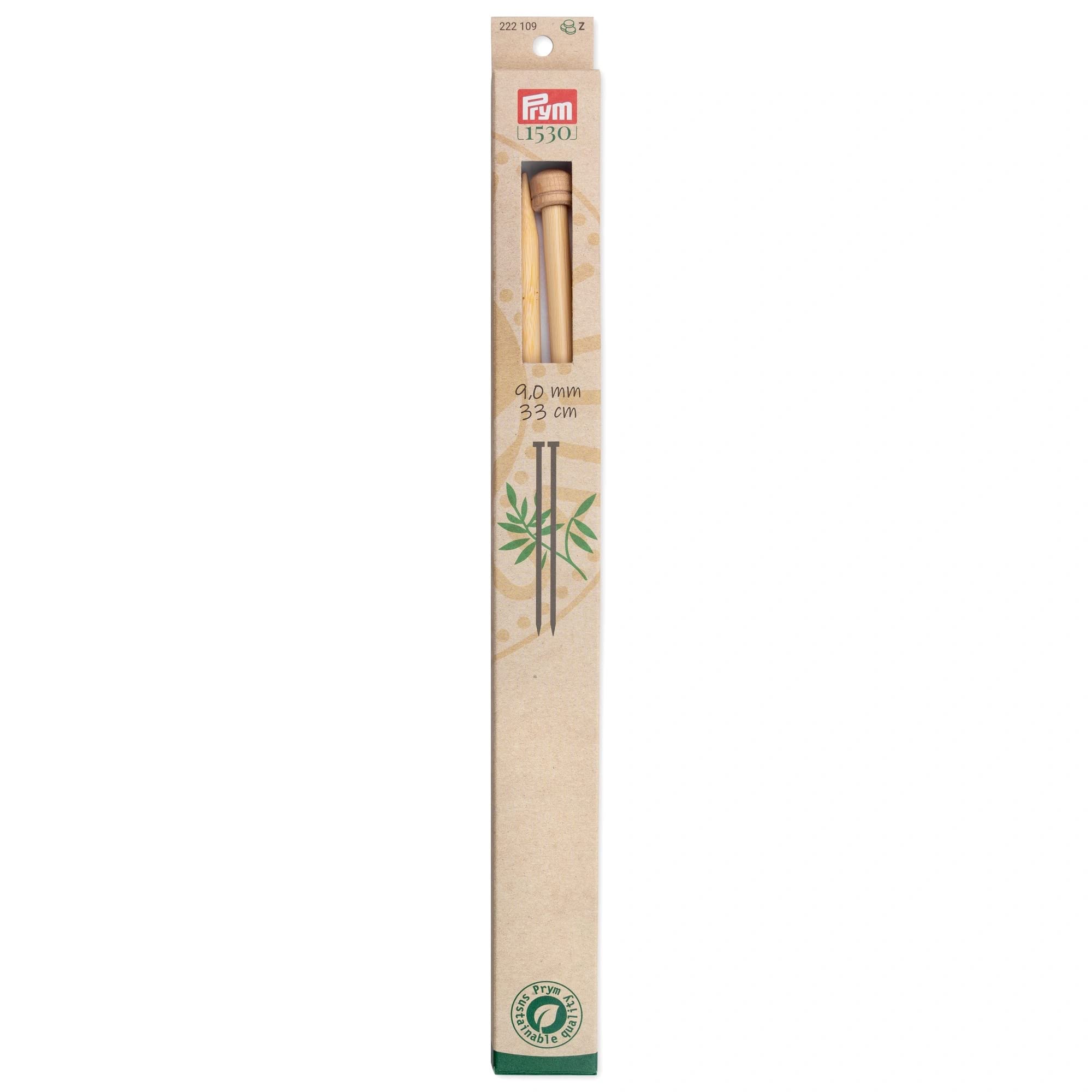 prym-1530-aiguilles-droites-tricoter-en-bambou-33-cm-9-mm-naturel image 1