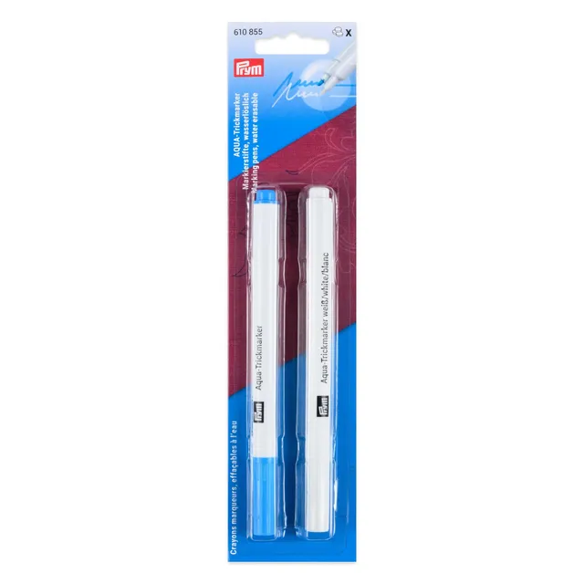 prym-610855-aqua-trickmarker-lot-de-2-marqueurs-craie-aquarelle-solubles-tissus- image 1