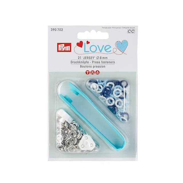 prym-love-boutons-pression-bleu-love-jersey-laiton-8-mm image 1