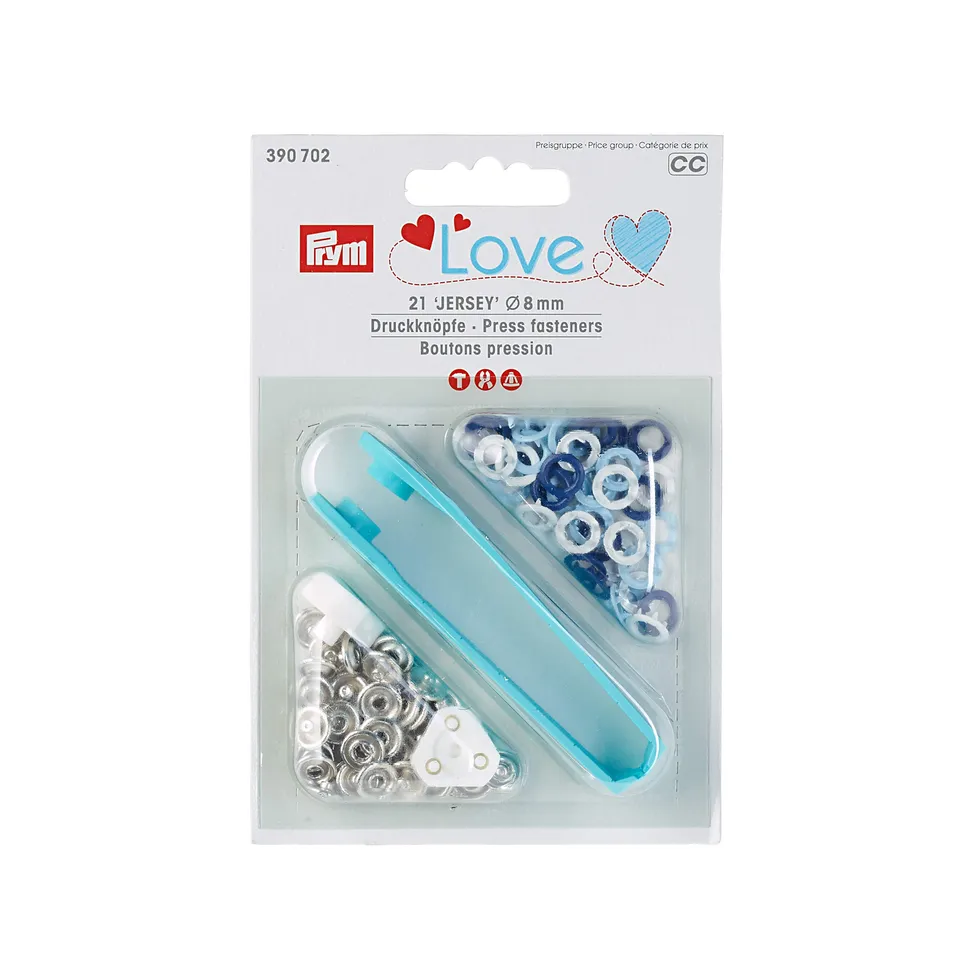 prym-love-boutons-pression-bleu-love-jersey-laiton-8-mm image 1