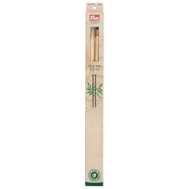 prym-aiguilles-tricoter-une-pointe-bambou-33-cm-10-00-mm-naturel image 1