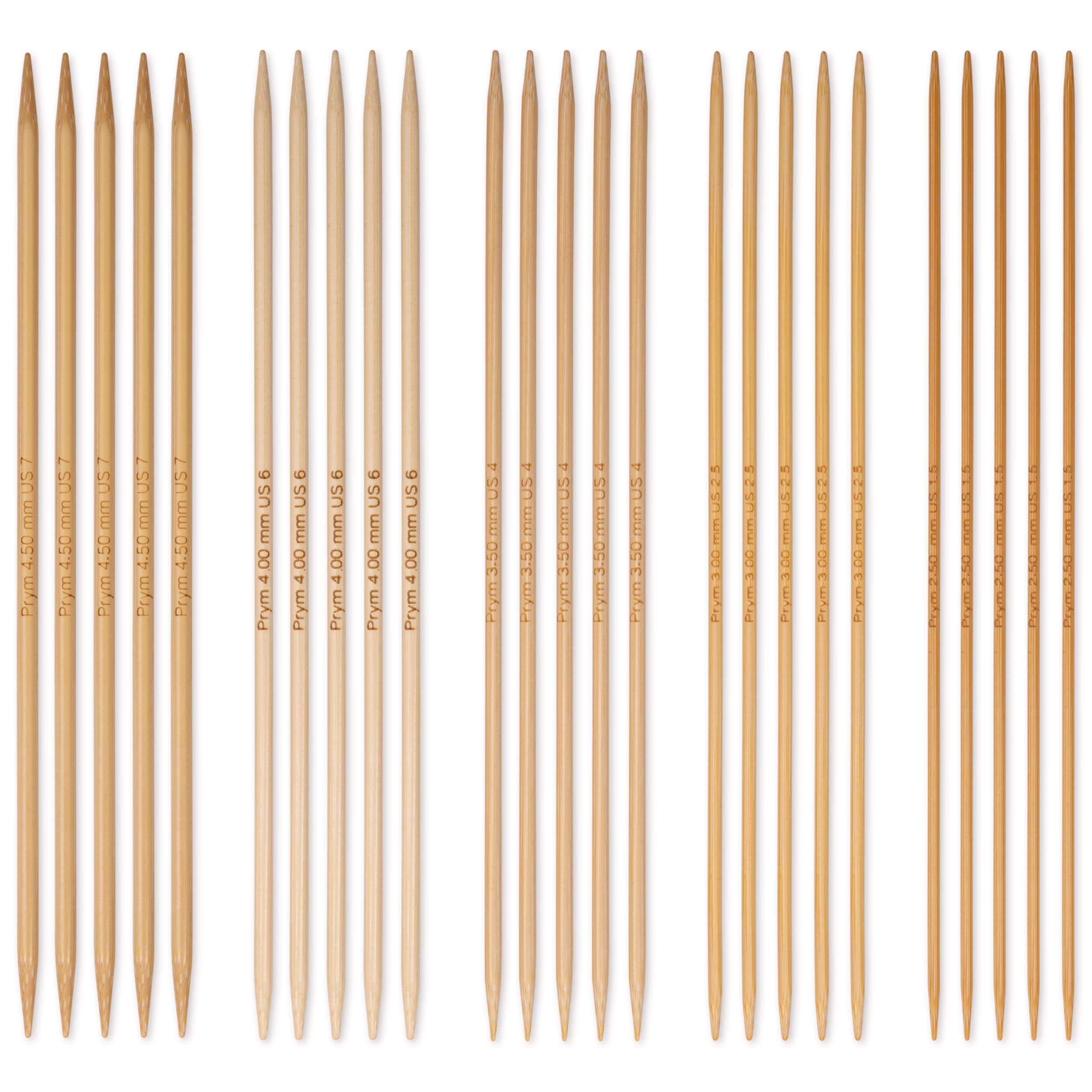 prym-1530-222910-jeu-5-aiguilles-double-pointe-bambou-20-cm-2-5-4-5-mm image 2