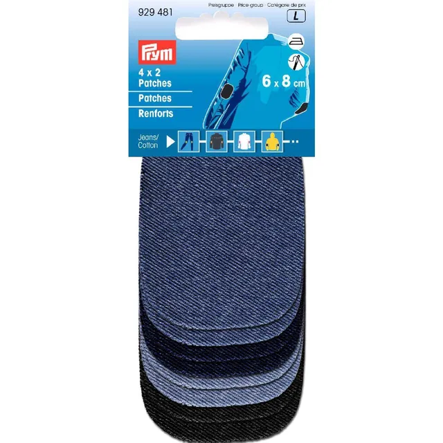 prym-929481-renforts-mini-jean-thermocollants-assortis-6x8-cm-8-pi-ces image 1