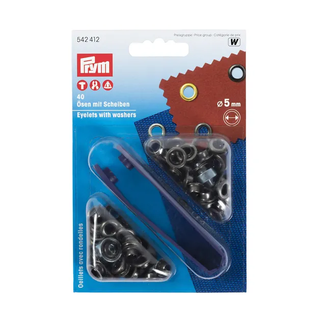 prym-illets-avec-rondelle-m-tal-scrap-iron-5-mm-x40 image 1