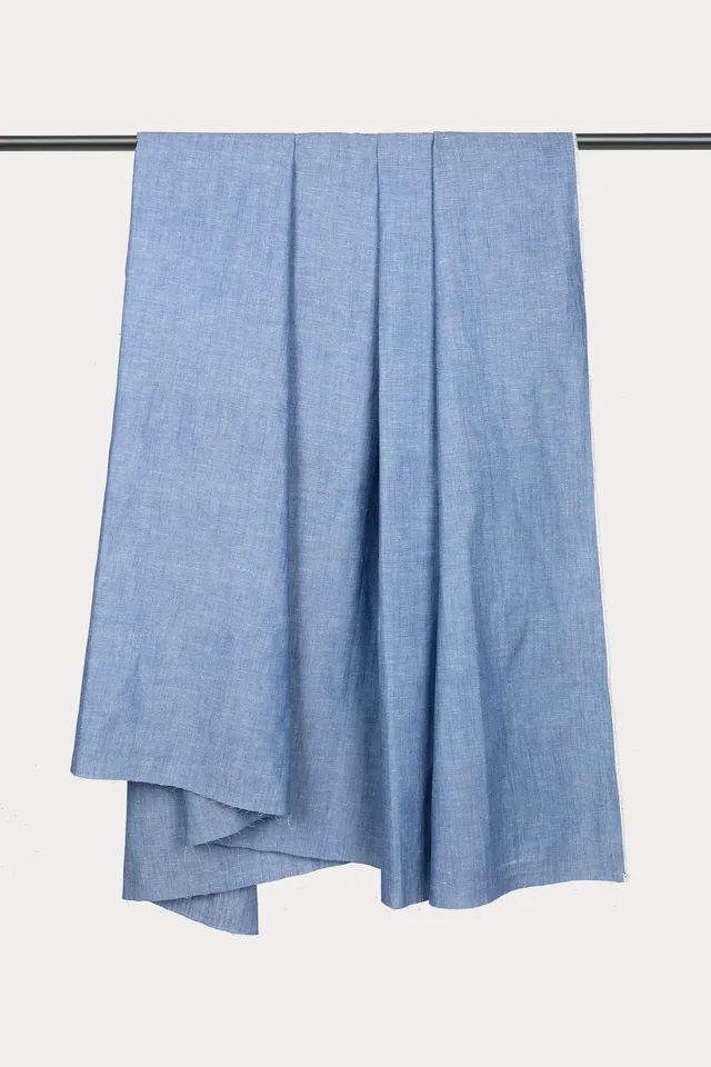atelier-brunette-tissu-chambray-coton-lin-light-blue-coupon-10-cm-x-152-cm image 1