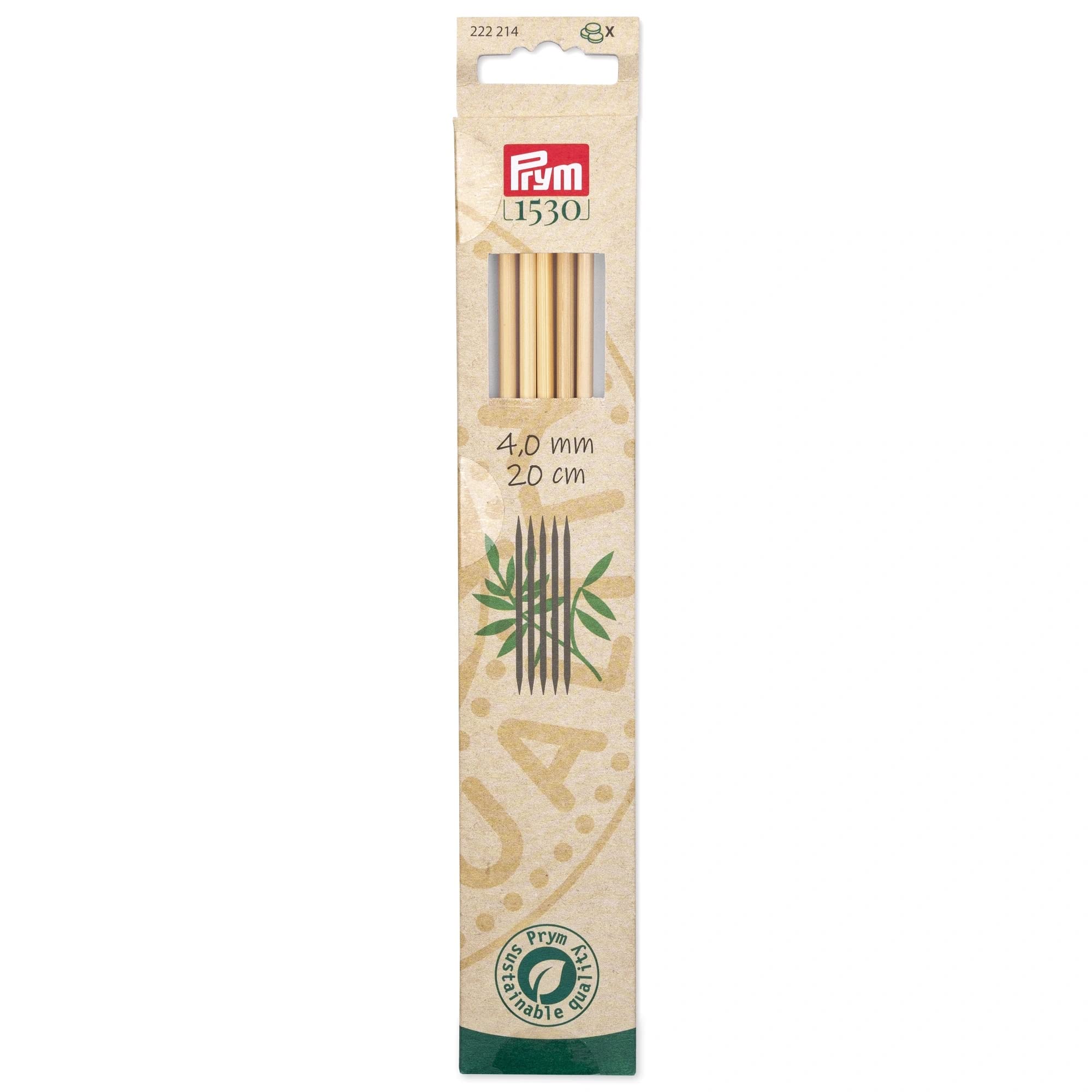 prym-222214-aiguilles-tricoter-2-pointes-bambou-20-cm-4-00-mm image 1