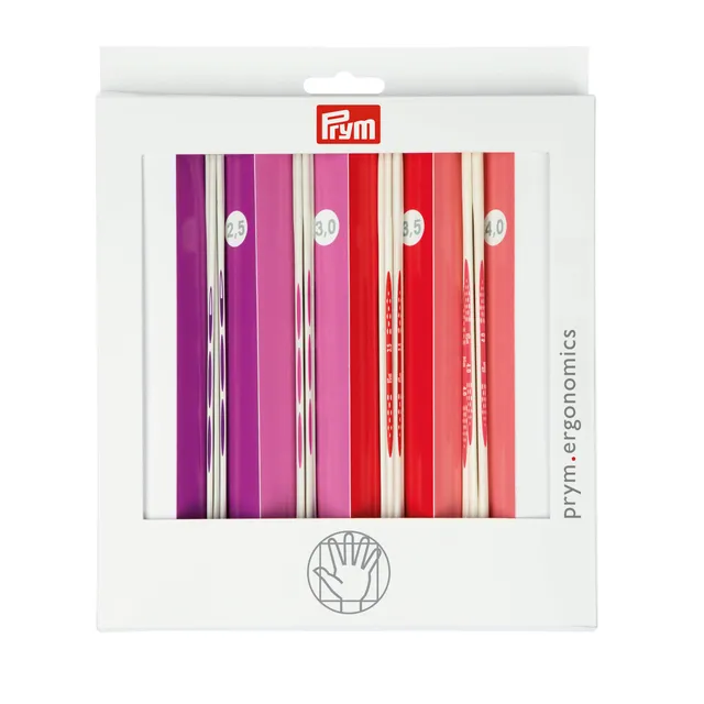 prym-194000-aiguilles-tricoter-2-pointes-prym-ergonomics-jeu-2-5-4-0-mm-20-cm-al image 1