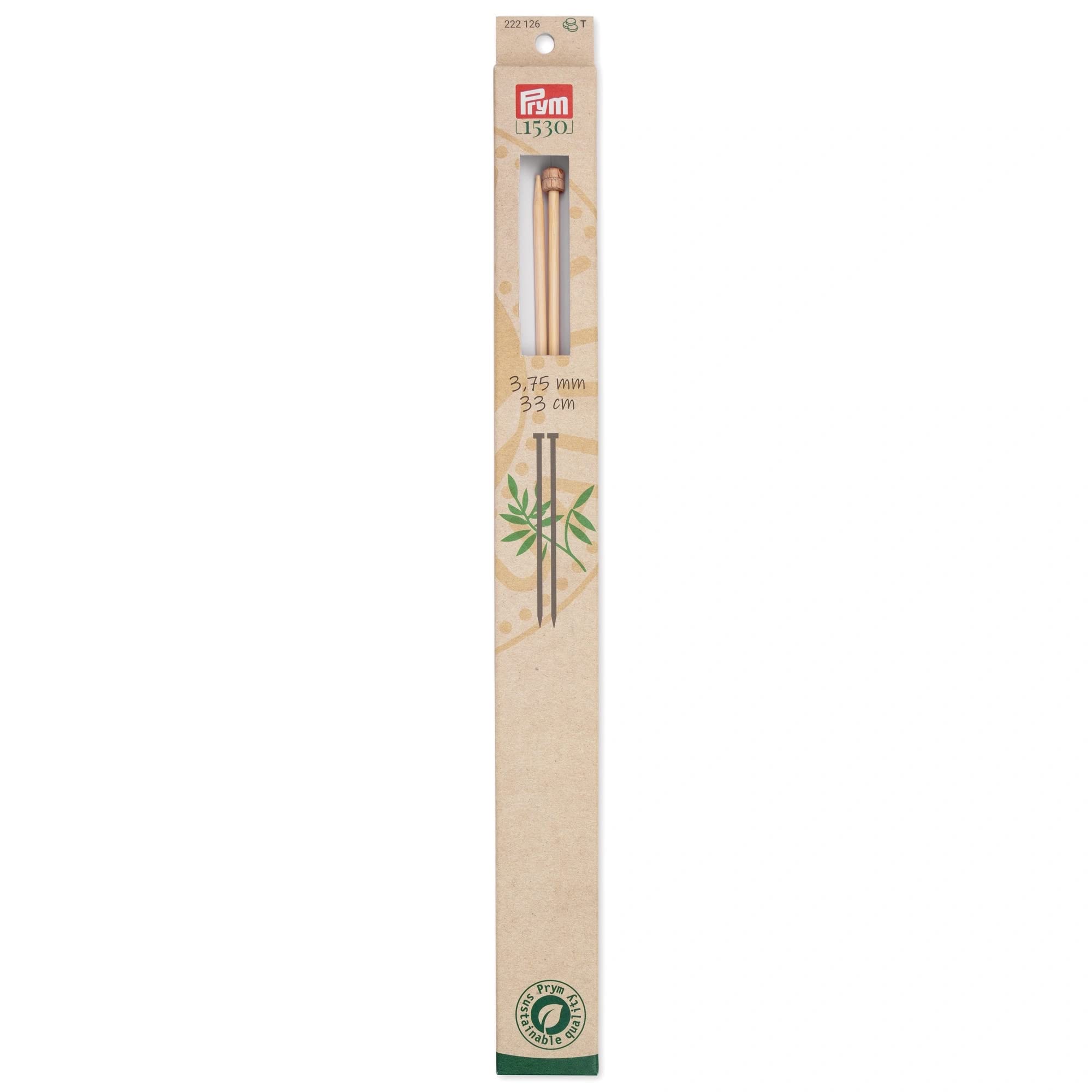 prym-1530-aiguille-tricoter-pointe-unique-bambou-33-cm-3-75-mm-naturel image 1