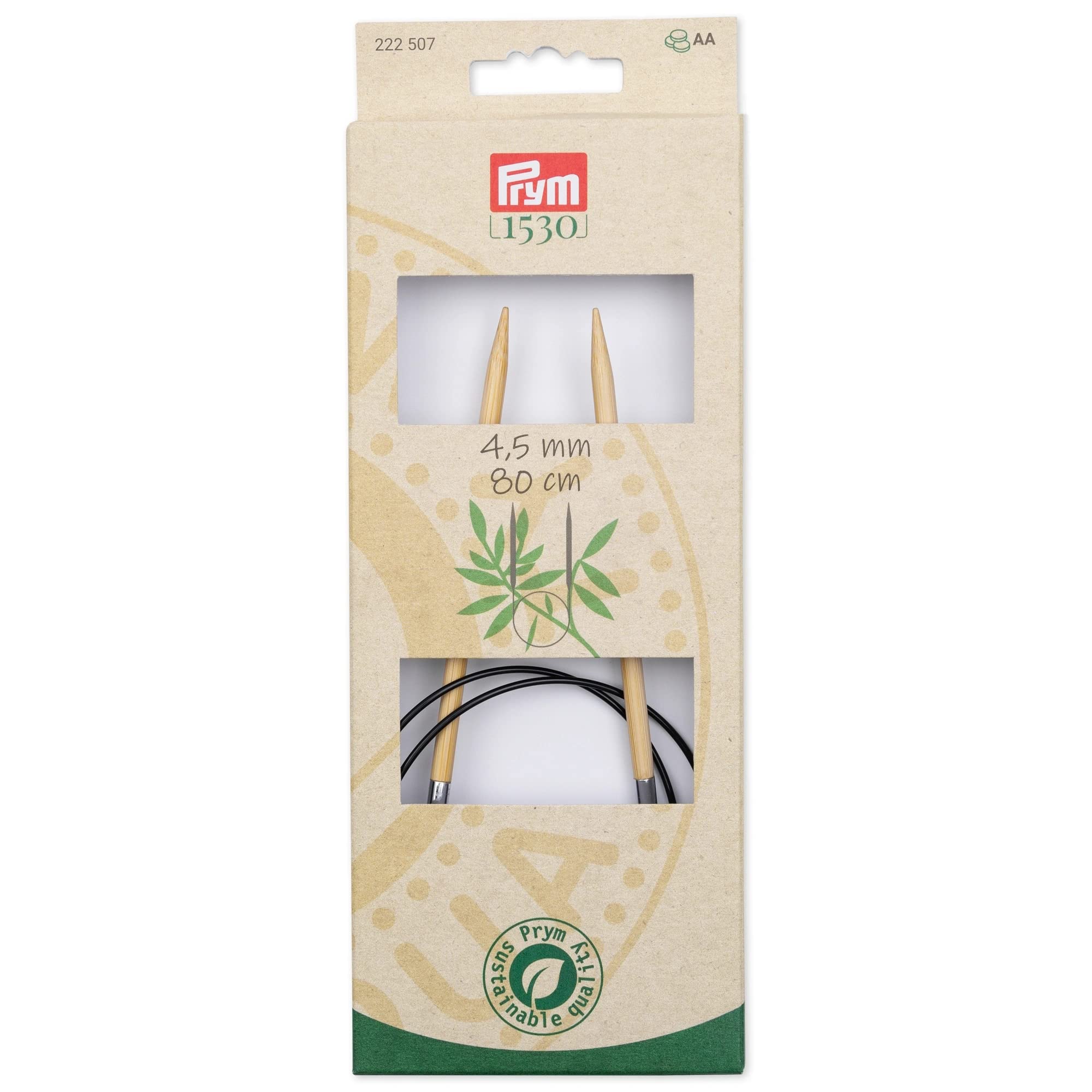 prym-aiguilles-tricoter-circulaires-bambou-naturel-pointes-effil-es image 1