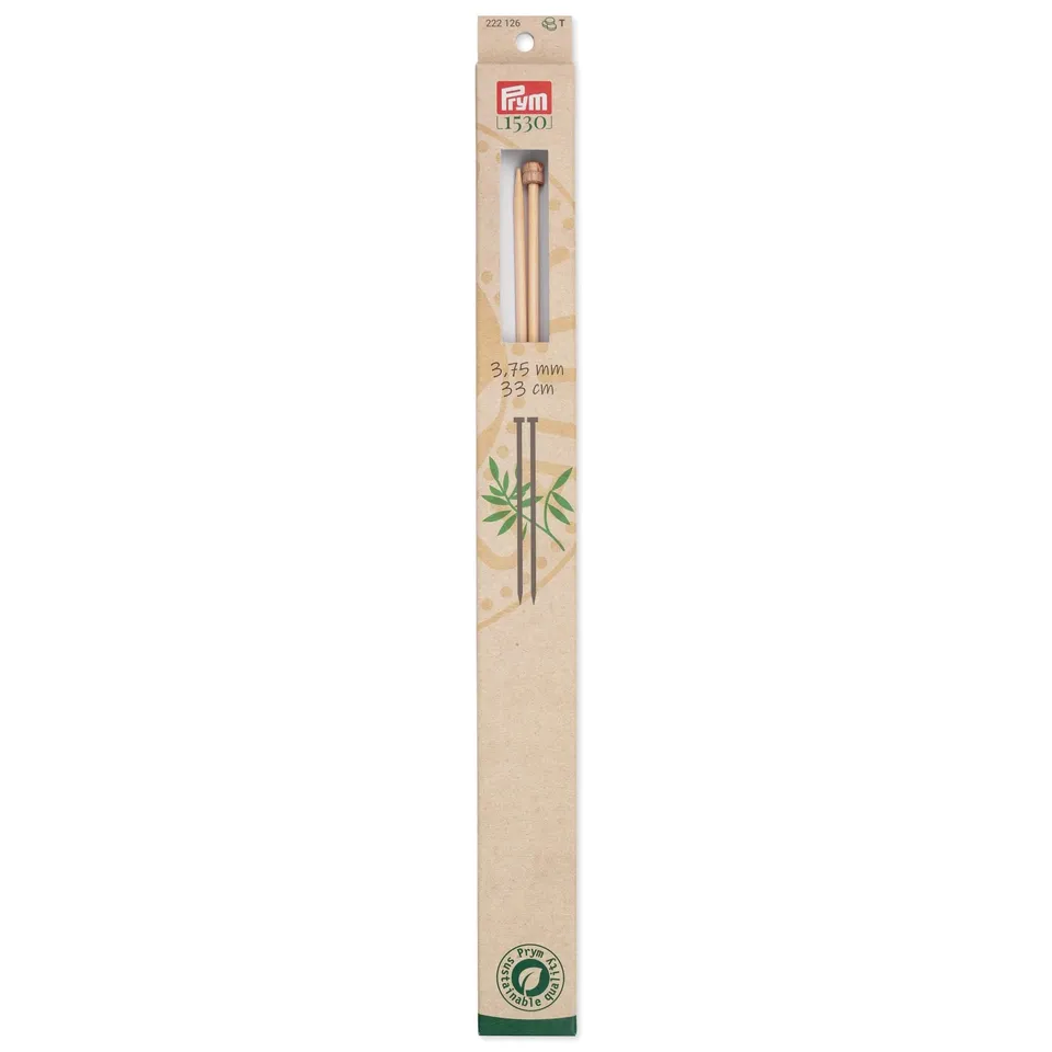 prym-1530-aiguille-tricoter-pointe-unique-bambou-33-cm-3-75-mm-naturel image 1