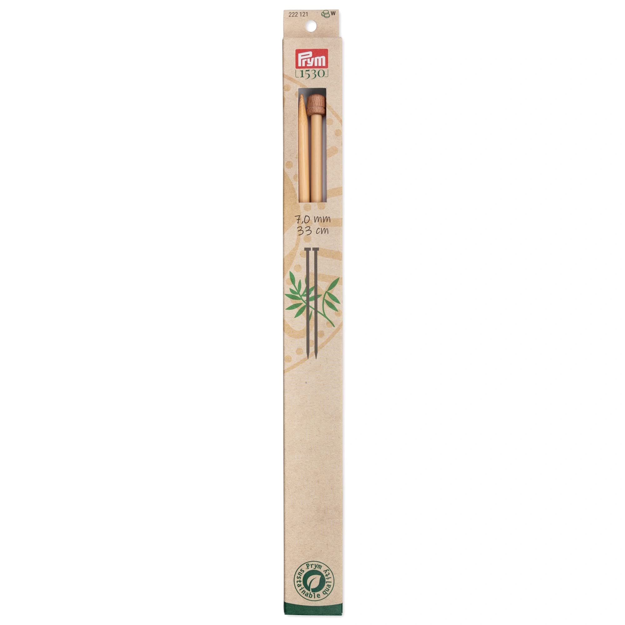 prym-1530-aiguilles-droites-tricoter-en-bambou-33-cm-7-00-mm-naturel image 1