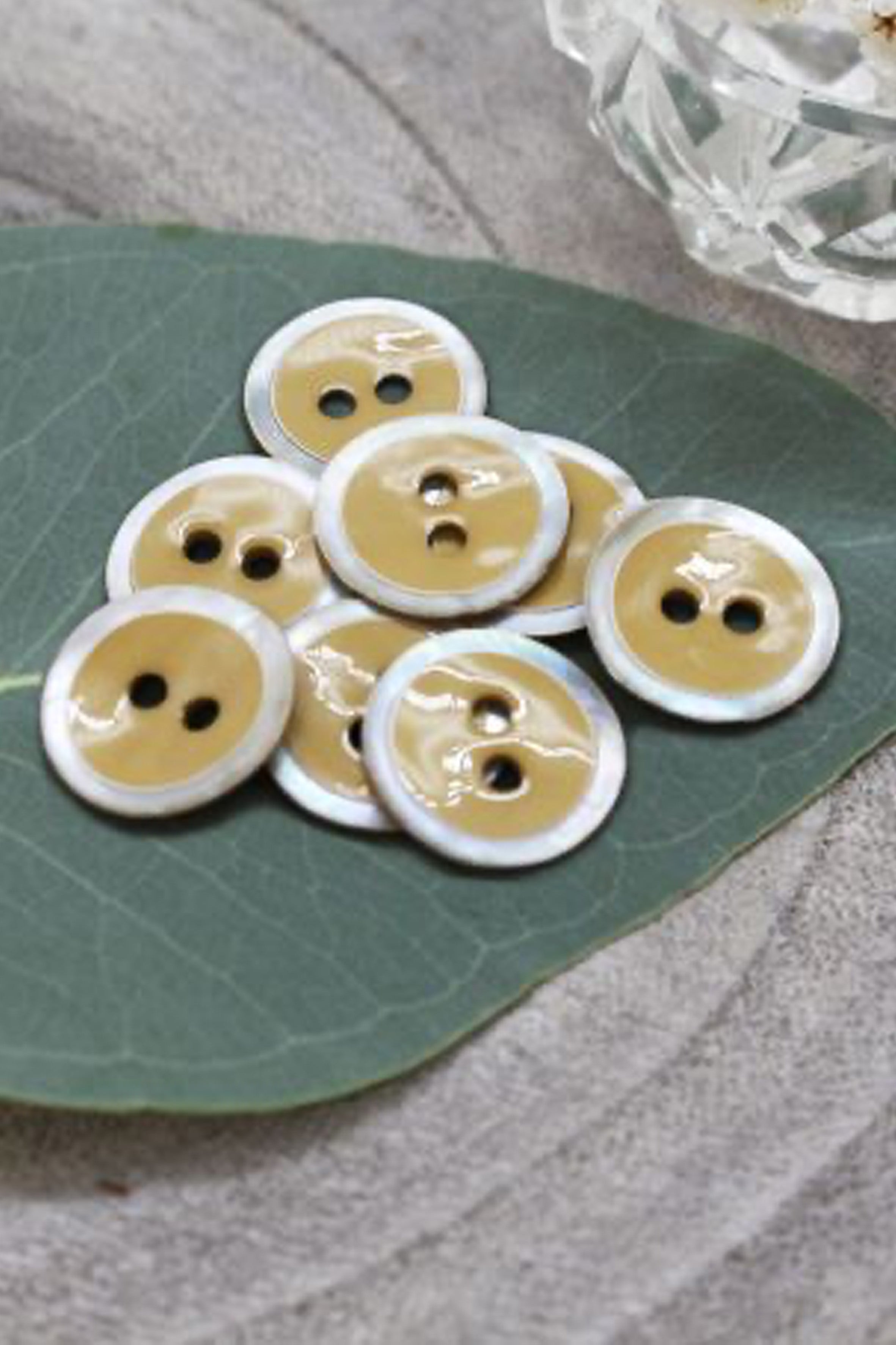 atelier-brunette-boutons-halo-mustard-x10-boutons-nacre-couture image 1