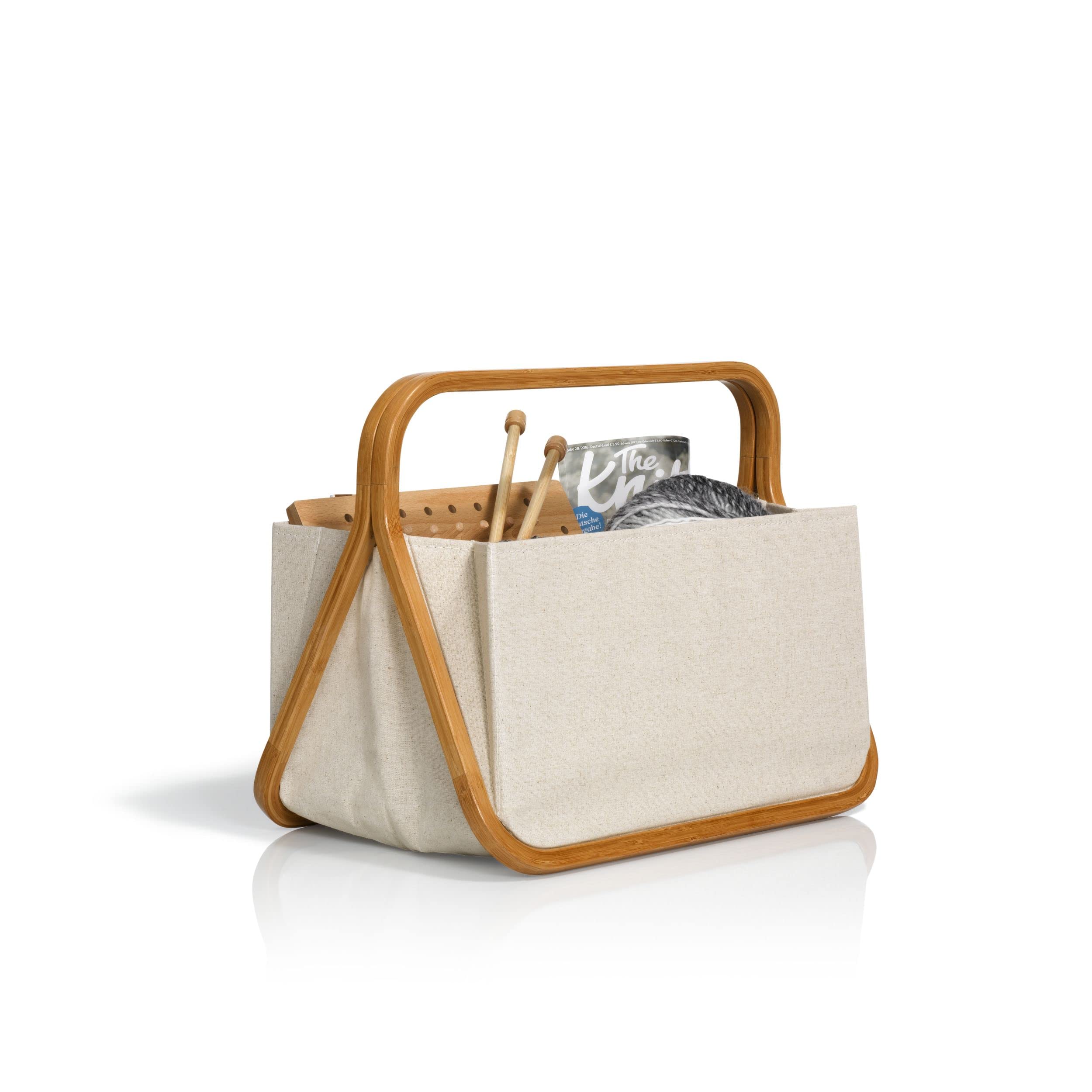 prym-612563-panier-de-rangement-canvas-bamboo-nature image 1