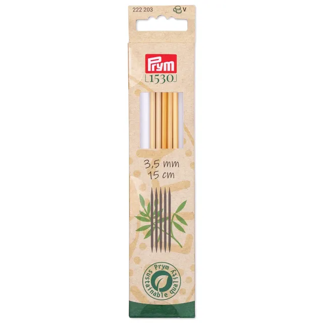 prym-1530-aiguille-tricoter-double-pointe-bambou-15-cm-3-50-mm image 1