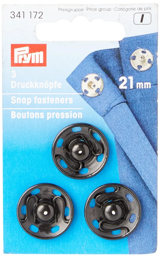 prym-originals-boutons-pression-coudre-laiton-noir-21-mm image 1