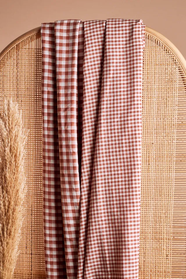 atelier-brunette-tissu-vichy-off-white-chestnut-coton image 1